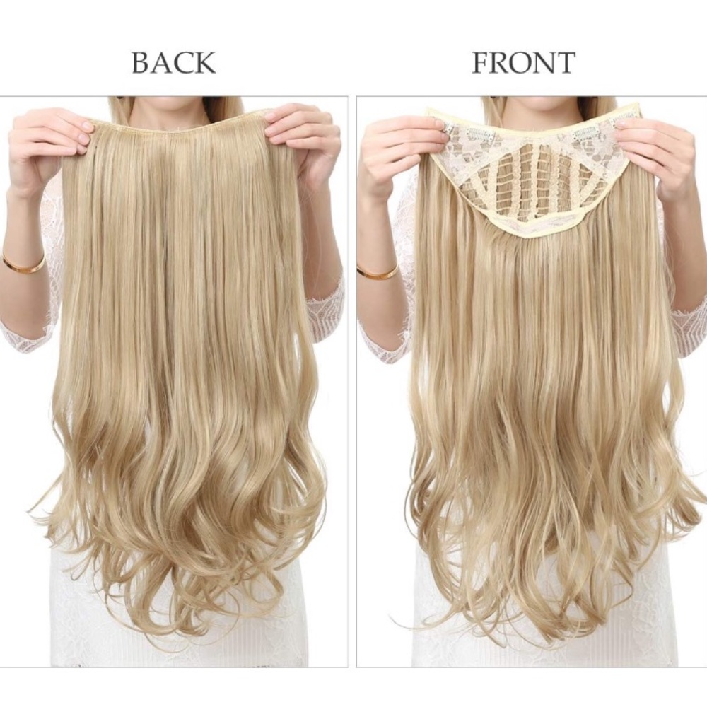 ✨24” #8 MEDIUM ASH BROWN BODY WAVE FULLHEAD CLIPIN - Picture 3 of 5
